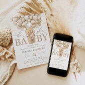 Teddybeer met neutrale ballonnen Geslacht onthulle Kaart