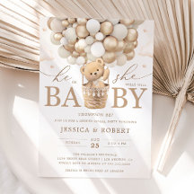 Teddybeer met neutrale ballonnen Geslacht onthulle