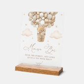 Teddybeer met neutrale ballonnen Mimosa Bar Acryl Bord (Hoek)