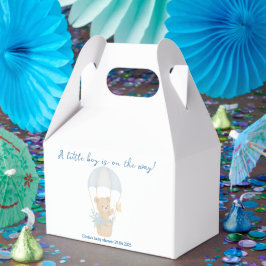 Teddybeer met parachute Baby shower gunstbox Bedankdoosjes