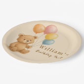 Teddybeer met pastelballonnen papieren Bord (Gekanteld)