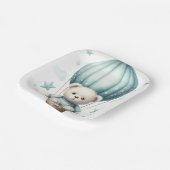 TEDDYBEER MET PASTELGROENE BALLON PAPIEREN BORDJE (Gebogen)