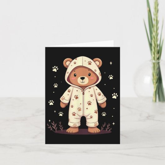 Teddybeer met pyjama  kaart (Voorkant)