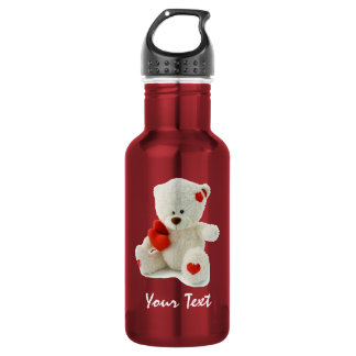 Teddybeer met rode harten Liberty-fles Waterfles