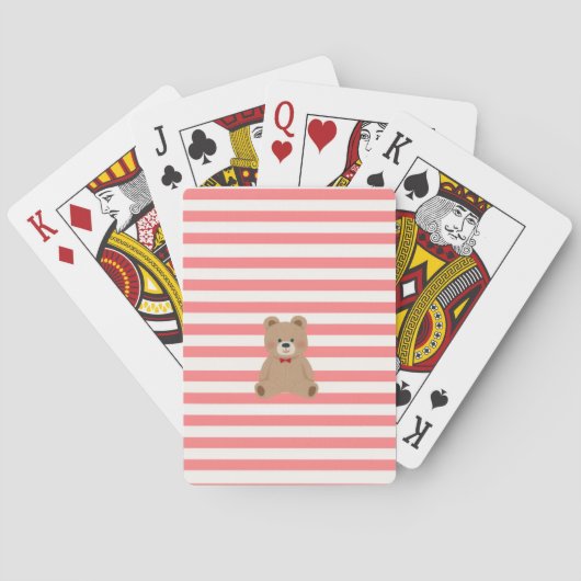Teddybeer met rode strepen pokerkaarten (Achterkant)