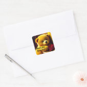 Teddybeer Met Roos Sticker (Envelop)
