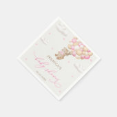 Teddybeer met roze ballonnen Baby shower Servet (Hoek)