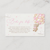 Teddybeer met roze ballonnen informatiekaartje (Voorkant)