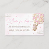 Teddybeer met roze ballonnen informatiekaartje (Voorkant)