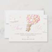 Teddybeer met roze ballonnen kaart (Voorkant)