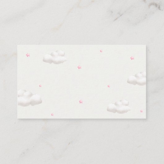 Teddybeer met roze ballonnen luier Raffle Informatiekaartje (Achterkant)