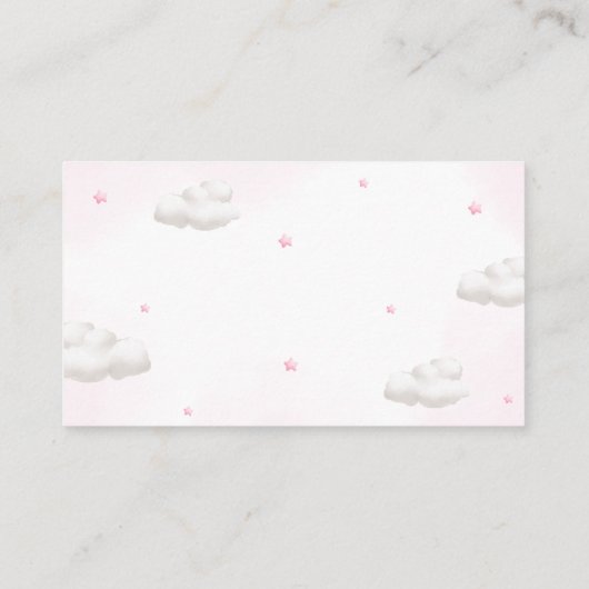 Teddybeer met roze ballonnen luier Raffle Informatiekaartje (Achterkant)