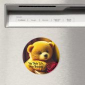 Teddybeer met Rozen magneet (Insitu (Vaatwasser))