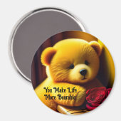 Teddybeer met Rozen magneet (Voorkant / Achterkant)