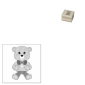 Teddybeer met Schattig Strikdasje Rubberstempel (Gestempeld)