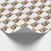 Teddybeer met sjaal cadeaupapier (Hoek)