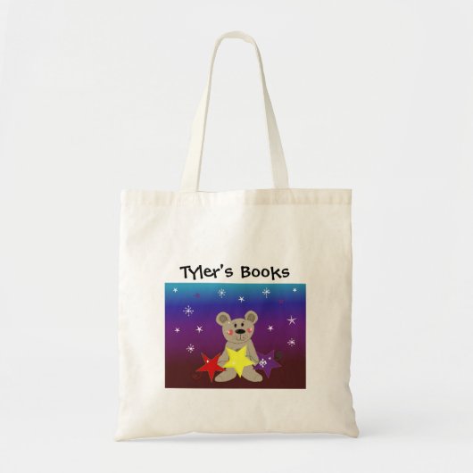 Teddybeer met Stars Book Bag Tote Bag (Voorkant)