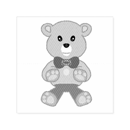 Teddybeer met strikdasje zelfinktende stempel (Design)