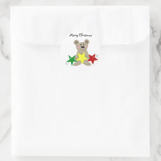 Teddybeer met Vakbaren Ronde Sticker (Tas)