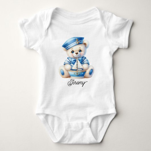 Teddybeer met zeilman uitstraling romper (Voorkant)
