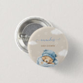 Teddybeer minimaal rustiek ronde button 3,2 cm (Voorkant /achterkant)