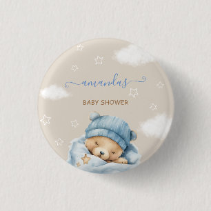 Teddybeer Minimaal Rustiek Ronde Button 3,2 Cm