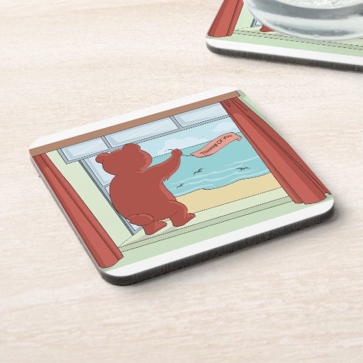 Teddybeer mist je Schattigee kunst Bier Onderzetter (Linkerzijde)