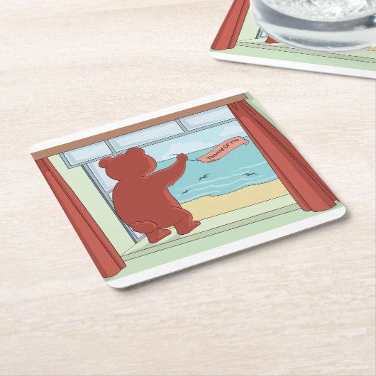 Teddybeer mist je Schattigee kunst Kartonnen Onderzetters (Schuin)