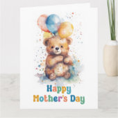 Teddybeer Moederdag Kaart (Voorkant)