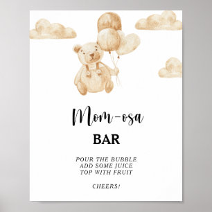 Teddybeer \ Mom-osa bar Poster