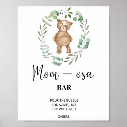 Teddybeer \ Mon-osa bar Poster (Voorkant)