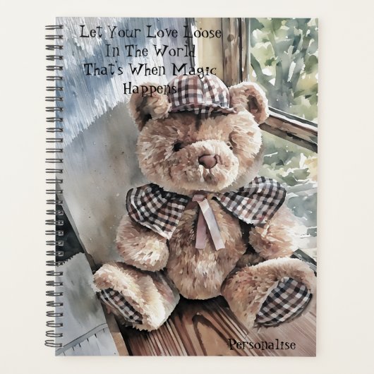  teddybeer Motivatie quote CuteJournal Planner (Voorkant)