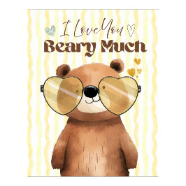 Teddybeer muurkunst Ik hou beary veel van jou post Poster