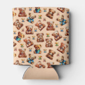 Teddybeer naadloos patroon voor kinderen blikjeskoeler (Achterkant)