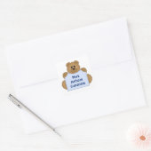 Teddybeer naam Sticker (blauw) (Envelop)
