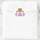 Teddybeer naam Sticker (roze) (Tas)