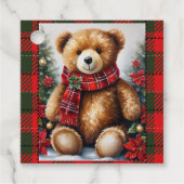 Teddybeer Namen toevoegen Kerstcadeau Label (Voorkant)