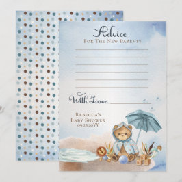 Teddybeer nauwelijks wachten jongen baby shower ad kaart