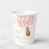 Teddybeer nauwelijks wachten Roze meisje babyshowe Papieren Bekers (Voorkant)