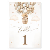 Teddybeer Neutraal Baby shower Tafelnummer (Achterkant)