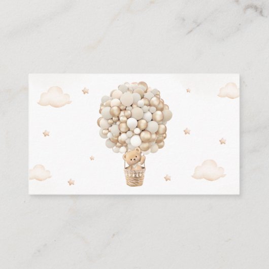 Teddybeer Neutral Baby shower Luierraffel Informatiekaartje (Achterkant)