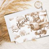 TEDDYBEER NEUTRALE BABYSHOWER BEDANKKAART