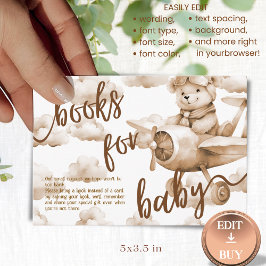 TEDDYBEER NEUTRALE BABYSHOWER BOEK VOOR BABY KAART