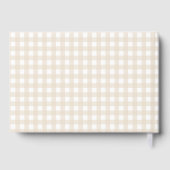 Teddybeer neutrale geruite babyshower gastenboek (Achterkant)