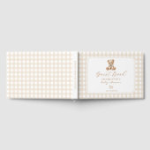 Teddybeer neutrale geruite babyshower gastenboek (Volledig)