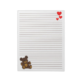 Teddybeer - Notitieblok van 11 x 8,5 inch