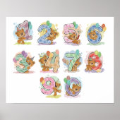 Teddybeer Nummers Poster (Voorkant)
