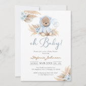 Teddybeer Oh Baby Shower Uitnodiging (Voorkant)