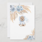 Teddybeer Oh Baby Shower Uitnodiging (Achterkant)