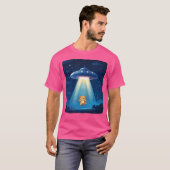 Teddybeer ontvoerd door UFO voor intergalactische T-shirt (Voorkant volledig)